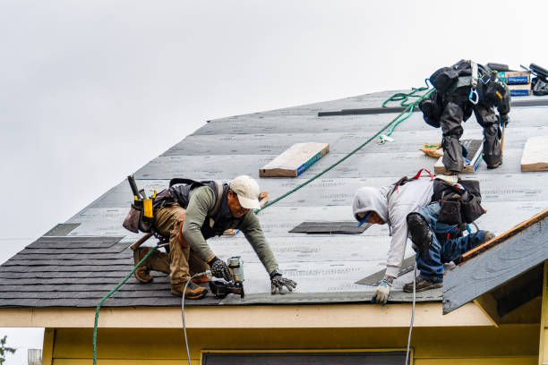 Professional Gutter Installation technician working in Skyland, NC